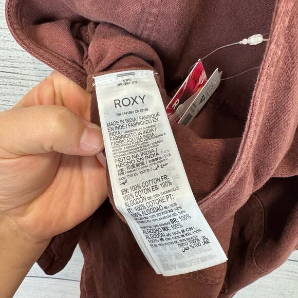 Roxy Women's Brown Cotton Summer Short Overalls Size Small - Picture 8 of 8